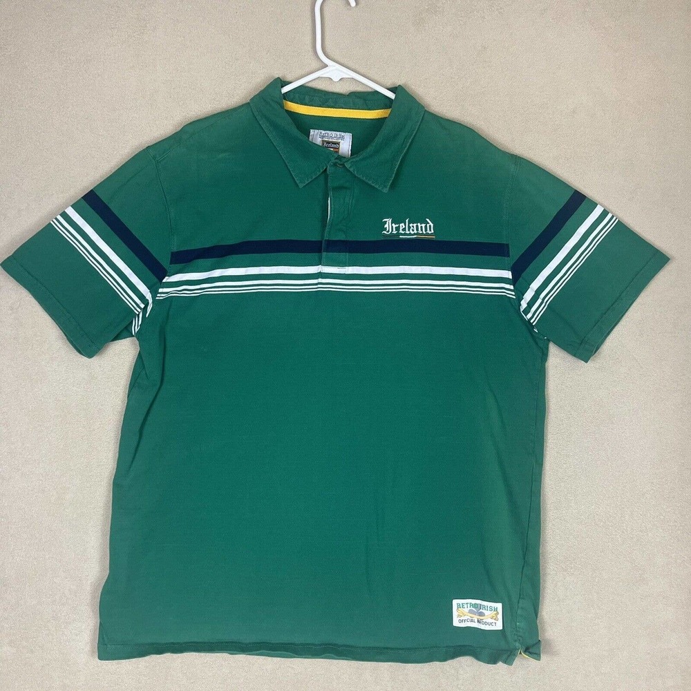 Retro Irish Heritage Collection Mens 3XL Short‎ Sleeve Casual Polo Shirt Green